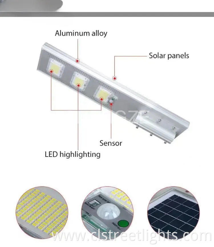 60W/80W/120W 150 Solar Energy Saving Lighting Motion Sensor Flood Lamp All in One Garden Road Outdoor Powered LED Solar Street Light